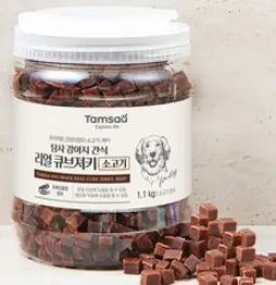 탐사 강아지 간식 리얼 촉촉 큐브 져키, 소고기, 1.1kg, 1개