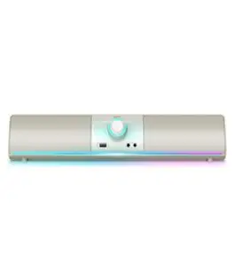 브리츠 RGB SoundBar 2채널 컴퓨터 게이밍 블루투스 겸용 사운드바 스피커, 아이보리, BZ-T1BT